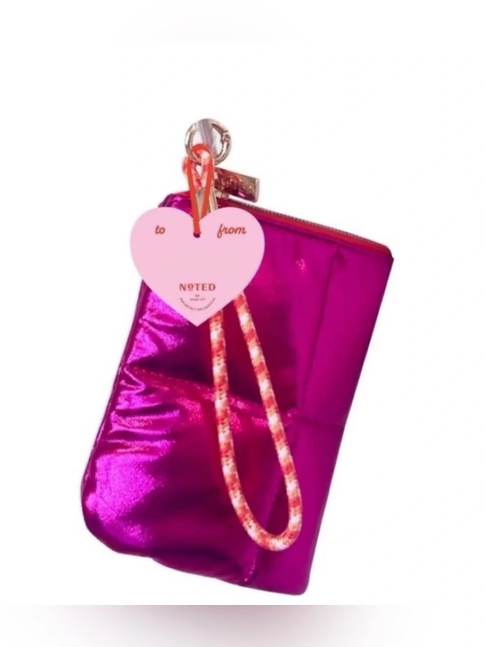 Noted by Post-It Fuchsia Puffer Wristlet Clutch NWT